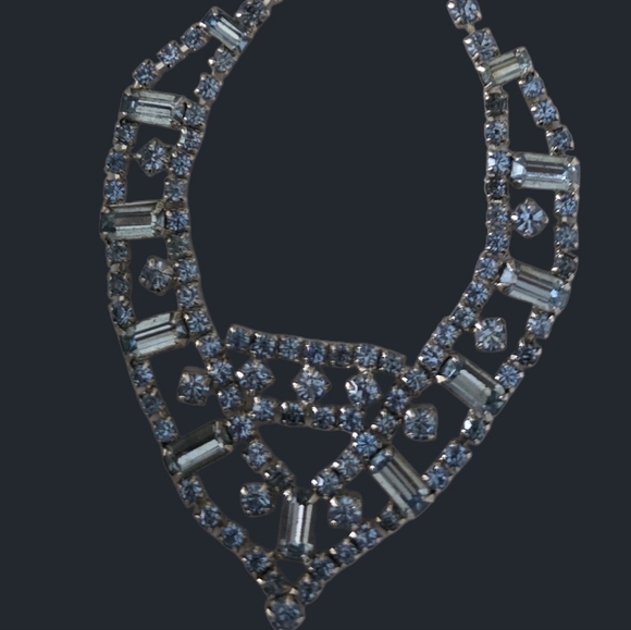 By Gale Vintage Sky Blue Rhinestone Necklace - Picture 3 of 7
